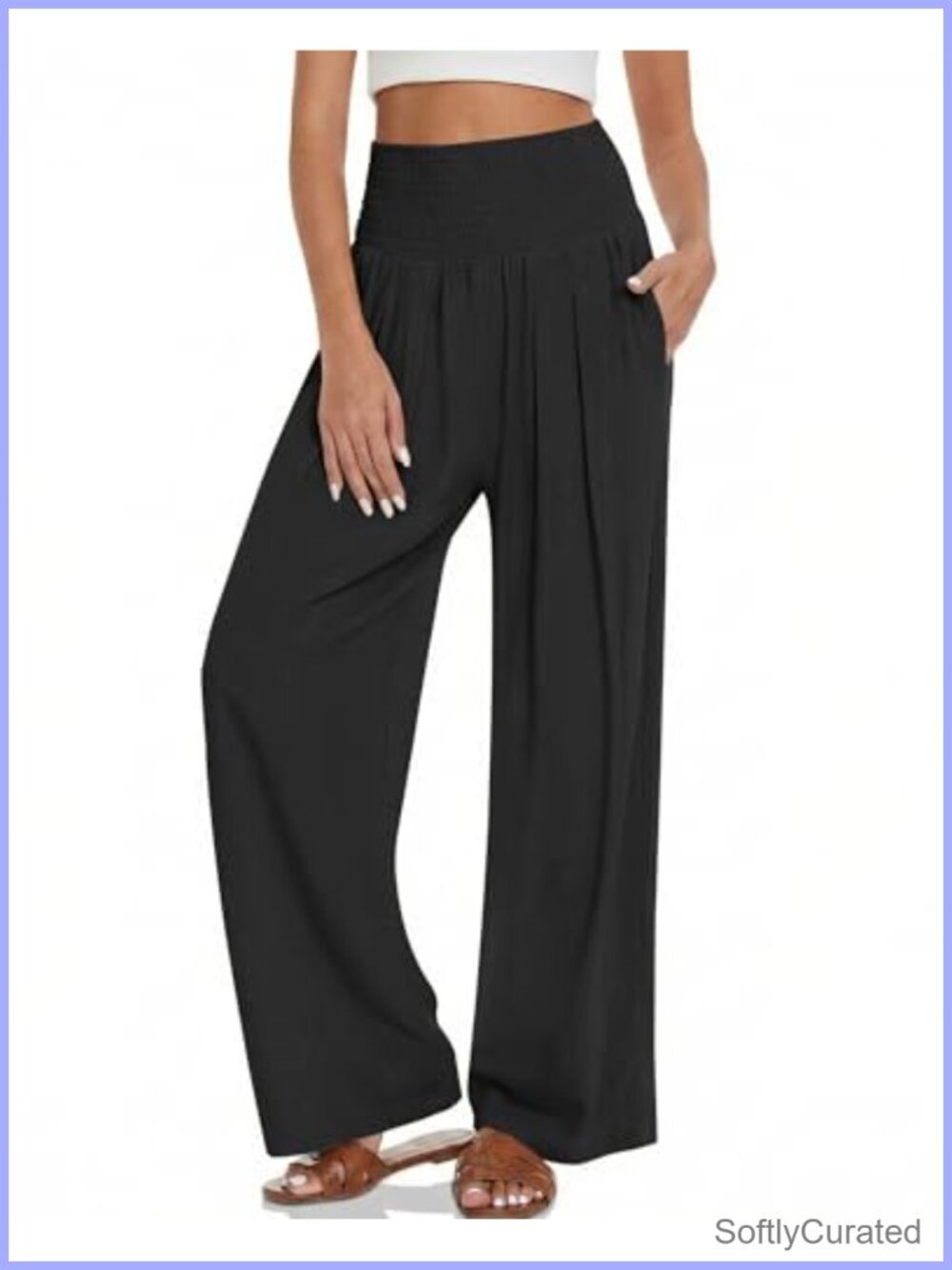 Wide Leg High Waist Palazzo Lounge Pants with Pockets